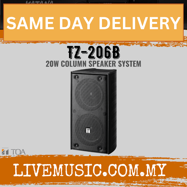 TOA Column Speaker TZ-206B 20W Column Speaker System - Black ( TZ206 / TZ 206 )