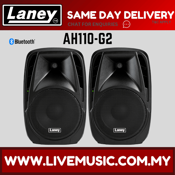 Laney AH110-G2 Audiohub Venue Complete PA System with Bluetooth w/Speaker Stand And Cable, Each / Pair ( AH110G2)