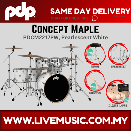 PDP by DW CM7 Concept Maple Shell Pack - 7-piece with Zildjian ILHPRO Cymbals - (PDCM2217)