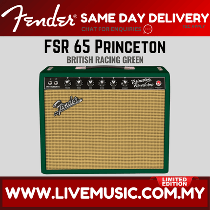 Fender FSR 65 Princeton Guitar Combo Tube Amplifier, British Racing Green