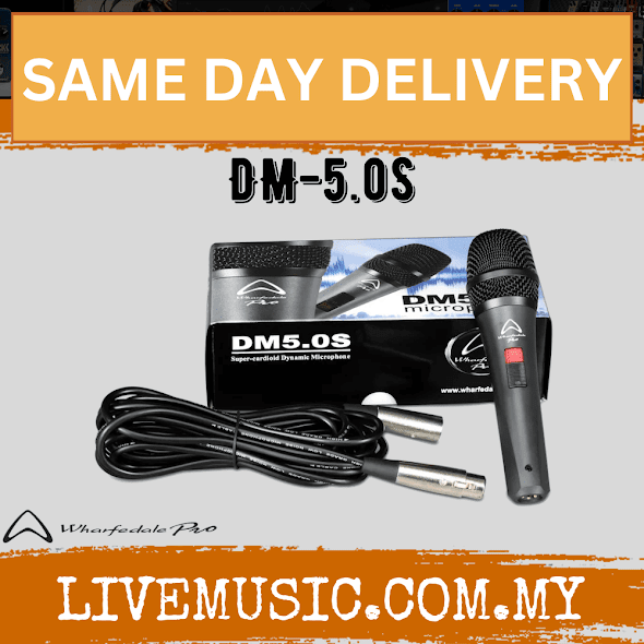 WHARFEDALE PRO DM 5.0S Super Cardioid Dynamic Microphone With XLR(F) to XLR(M) Cable (DM5.0S DM-5.0S)
