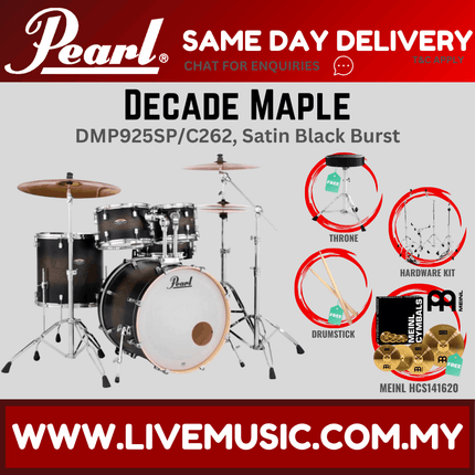 Pearl Decade Maple DMP925SP/C 5-Piece Drum Set with Meinl HCS141620 Cymbals Set and Hardware