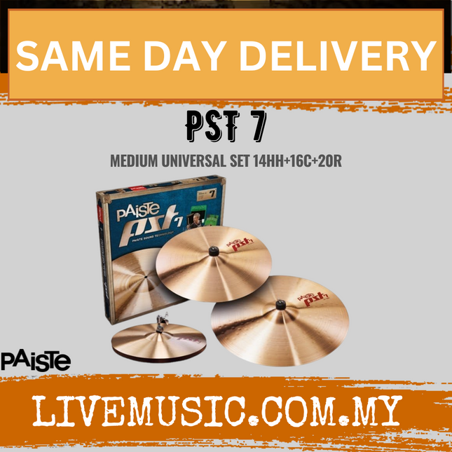 Paiste PST 7 Universal Cymbal Set - 14"/16"/20" - (14" Hi-Hat / 16" Crash / 20" Ride / PST7)