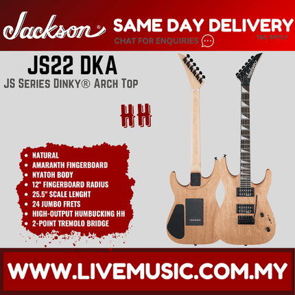 Jackson JS-22 - JS Series Dinky Arch Top Electric Guitar Amaranth Fretboard - Natural Oil (JS22 /JS 22)