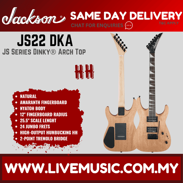 Jackson JS-22 - JS Series Dinky Arch Top Electric Guitar Amaranth Fretboard - Natural Oil (JS22 /JS 22)