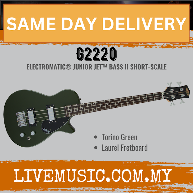 Gretsch G2220 Electromatic Junior Jet Bass II Guitar, Torino Green