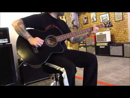 Cort SJB5F - Acoustic-Electric Bass Guitar Rosewood Fretboard with Gig Bag - Black (SJB 5F/SJB-5F)