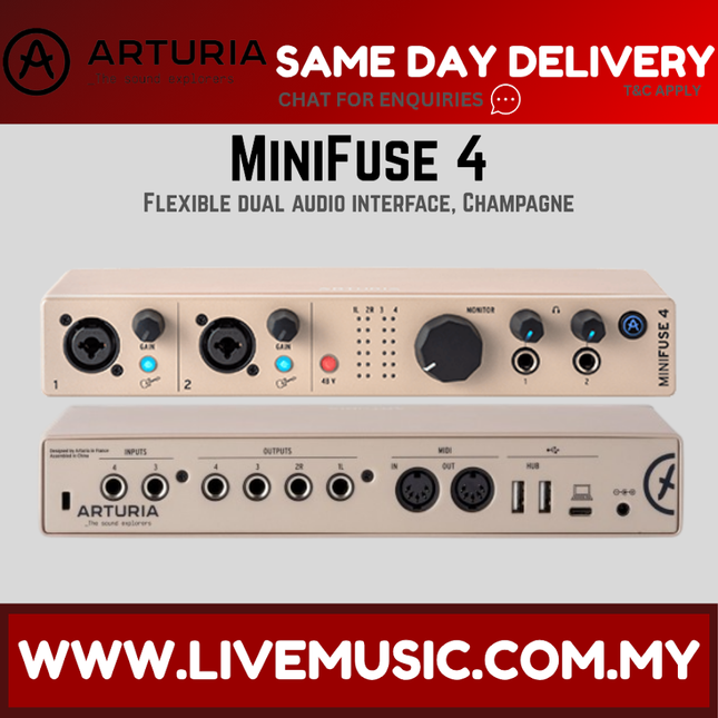 Arturia MiniFuse 4 USB-C Audio Interface - Champagne