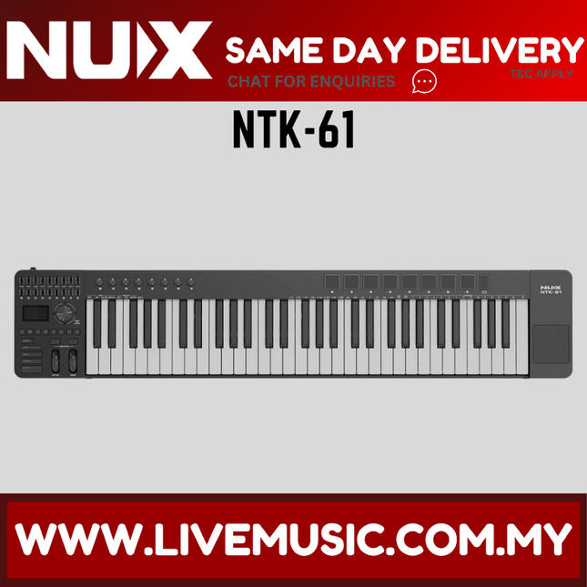 NUX NTK-61 MIDI Keyboard Controller - 61 Kyes ( NTK 61 NTK61 )