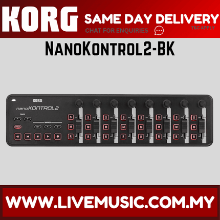 Korg nanoKontrol2 - Slim Line USB Controller, Black (nanoKontrol-2/nanoKONTROL2)