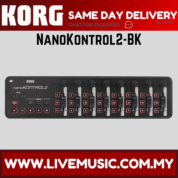 Korg nanoKontrol2 - Slim Line USB Controller, Black (nanoKontrol-2/nanoKONTROL2)