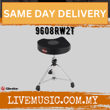 Gibraltar 9608RW2T Professional Double Braced Drum Throne with 2T (9608-RW2T/9608 RW2T)