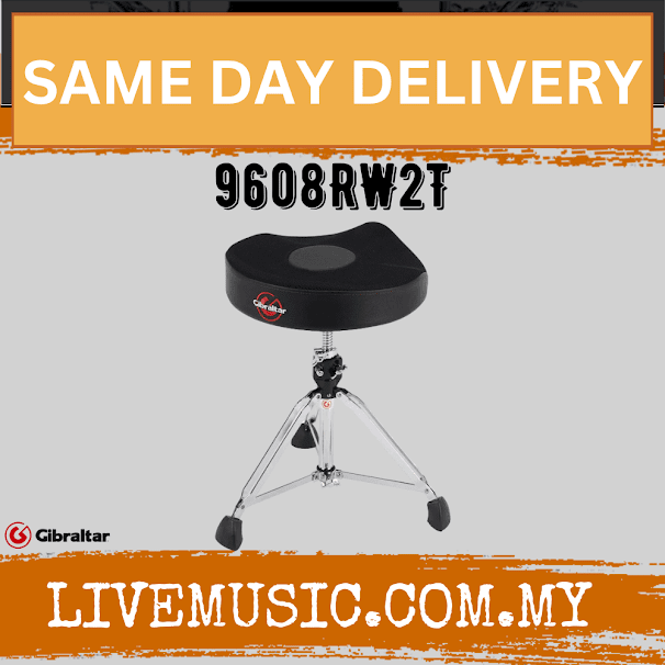 Gibraltar 9608RW2T Professional Double Braced Drum Throne with 2T (9608-RW2T/9608 RW2T)