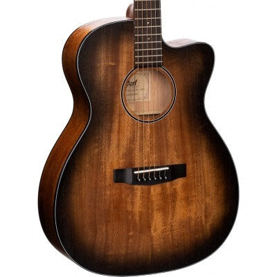 Cort Core-OC Mahogany All-Solid Acoustic-Electric Guitar with Bag - Open Pore Black Burst (CoreOC/CORE)