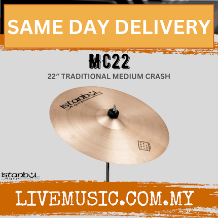 Istanbul Agop Cymbals MC22 22" Traditional Medium Crash Cymbal ( MC-22 / MC 22 )