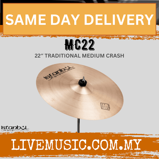 Istanbul Agop Cymbals MC22 22" Traditional Medium Crash Cymbal ( MC-22 / MC 22 )