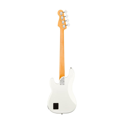 Fender American Ultra Precision Bass Guitar, Maple Fretboard with Case - Arctic Pearl