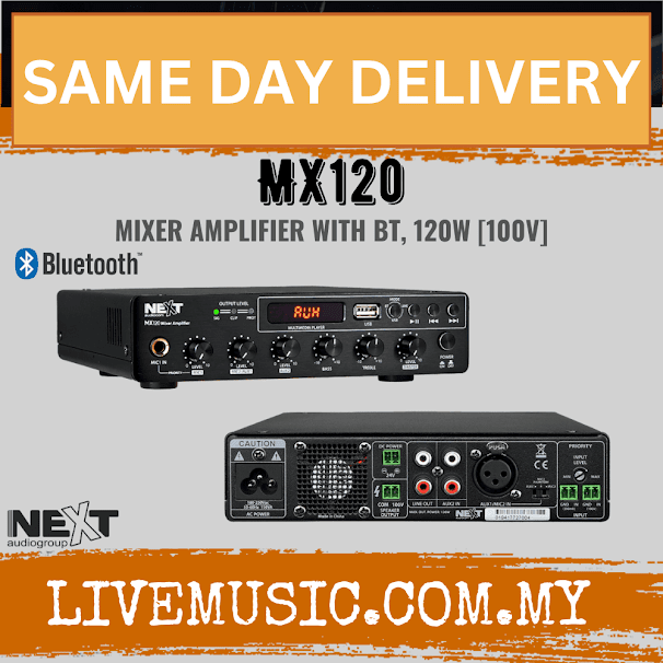 NEXT Audio MX120 Mixer Amplifier with Bluetooth, 120W ( MX-120 / MX 120 )
