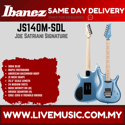 Ibanez Joe Satriani Signature JS140M - Soda Blue (JS140M-SDL)