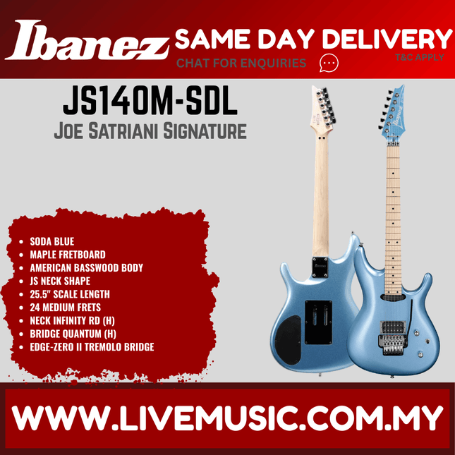 Ibanez Joe Satriani Signature JS140M - Soda Blue (JS140M-SDL)