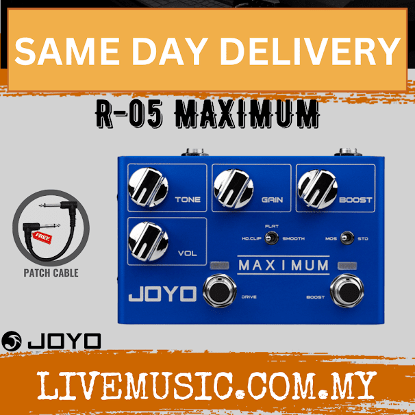 Joyo R-05 MAXIMUM Dual Channel Pedal Clean and Wild Overdrive Guitar Effects ( R05 / R 05 )