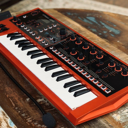Roland JD-Xi - Interactive Analog/Digital Crossover Synthesizer with Adapter - Red (JDXi/JD Xi)