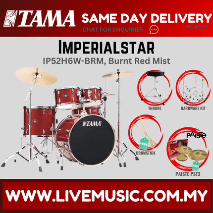 Tama Imperial Star Drum Set with Drum Throne, Imperialstar With Paiste PST3 Cymbal Set ( IP52H6W )