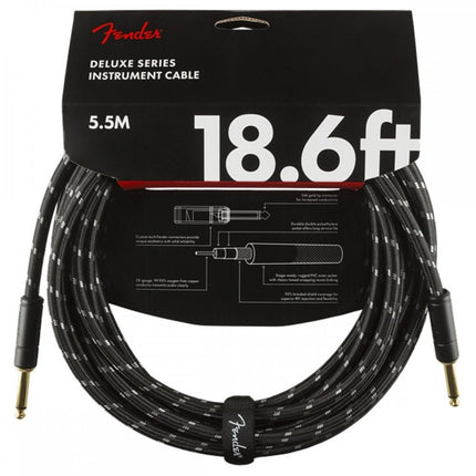 Fender Deluxe Series Instrument Cable, 18.6ft - Black Tweed