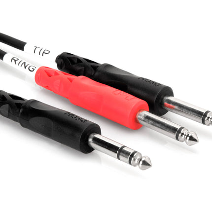 Hosa STP-203 Y Cable, 1/4inch TRS to 1/4inch TS, 3m (STP203/STP 203)