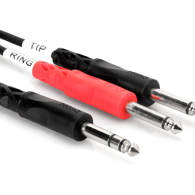 Hosa STP-203 Y Cable, 1/4inch TRS to 1/4inch TS, 3m (STP203/STP 203)