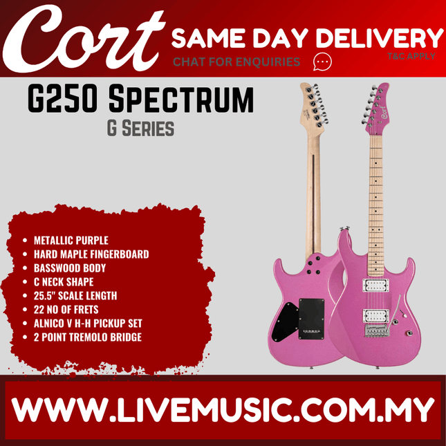 Cort G250 Spectrum Electric Guitar Metallic Purple( G-250 / G 250 )