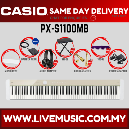Casio PX-S1100 88 Keys Digital Piano Full Package With Headphone - Mellow ( PXS1100 / PX S1100 )