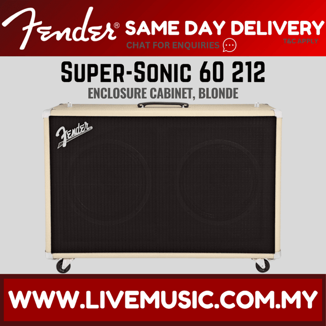 Fender Super-Sonic 60 212 120W 2x12 inch Extension Cabinet, Blonde