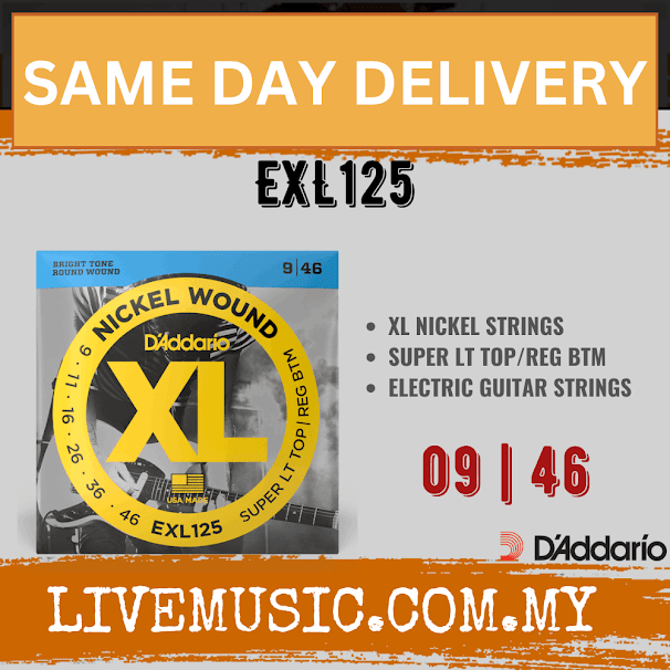 D'Addario EXL125 - Nickel Wound Electric Strings, Super Light Top/ Regular Bottom (9-46)(DAddario)