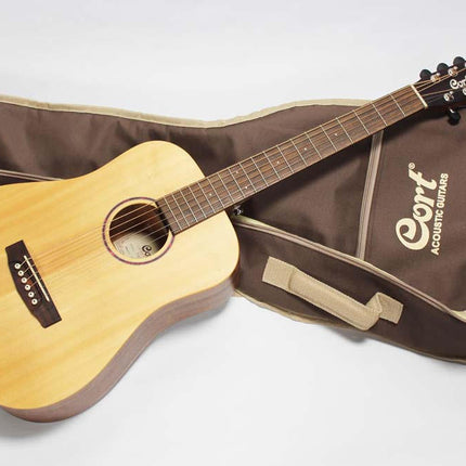 Cort Earth Mini - 3/4 Size Acoustic Guitar With Gig Bag, Open Pore (Earth-Mini)