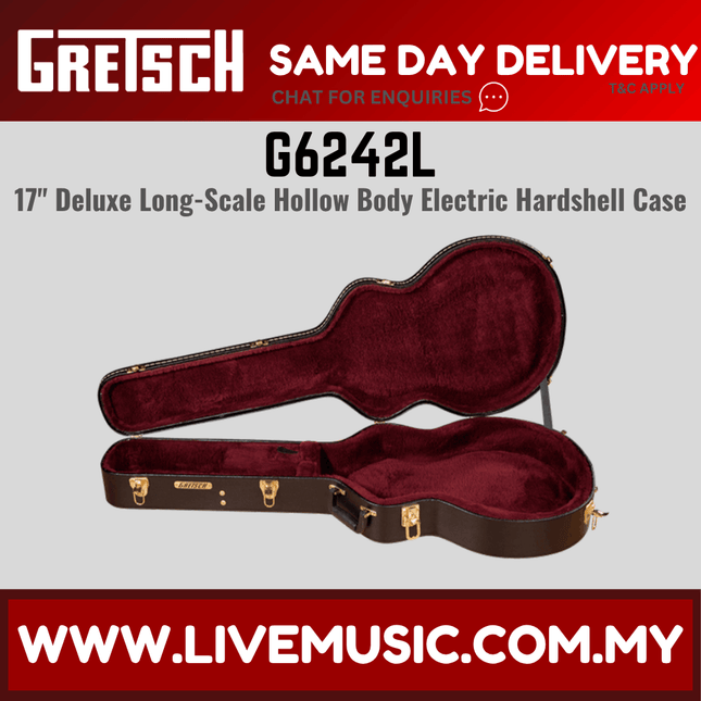 Gretsch G6242L Hollow Body Electric Guitar Case, Black