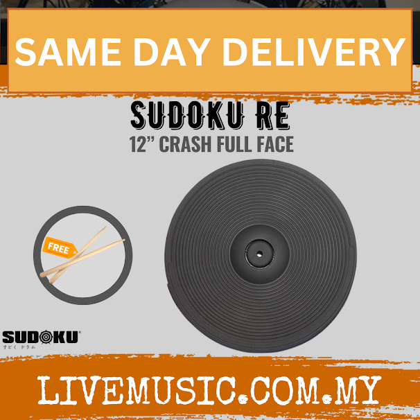 Sudoku 12” RE Electric Drum Crash Full Face Cymbal with Boom Stand - Set