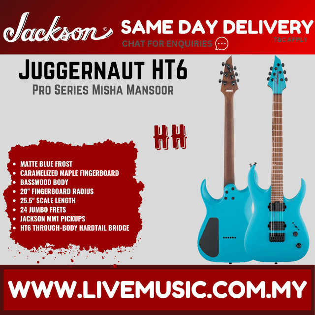 Jackson Pro Series Signature Misha Mansoor Juggernaut HT6 Electric Guitar - Matte Blue Frost