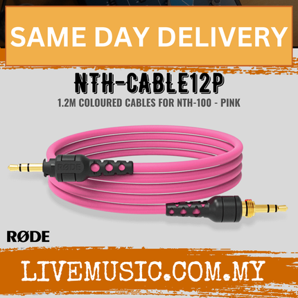Rode NTH-CABLE12 1.2M Colored Headphone Cable for NTH-100 - Pink ( NTH CABLE12 / NTHCABLE12 )