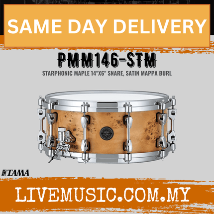 Tama PMM146-STM Starphonic Series Snare Drum - 6 x 14inch Maple Shell with Mappa Burl (PMM146)