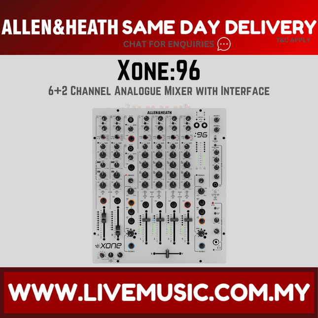Allen & Heath Xone:96 Analogue DJ Mixer with Audio Interface ( Xone96 / Xone-96 )