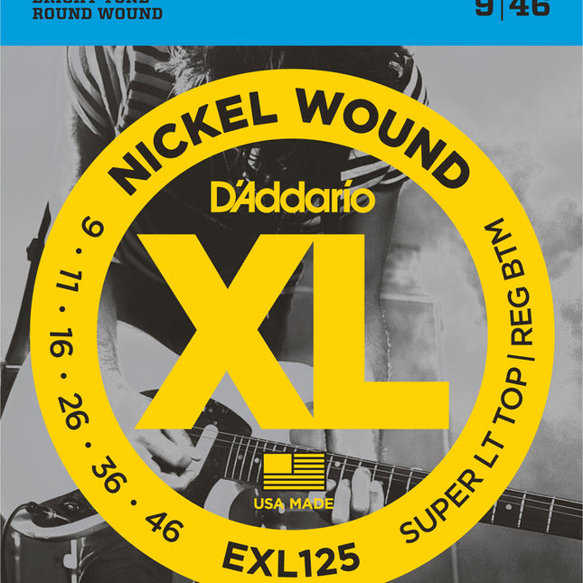 D'Addario EXL125 - Nickel Wound Electric Strings, Super Light Top/ Regular Bottom (9-46)(DAddario)