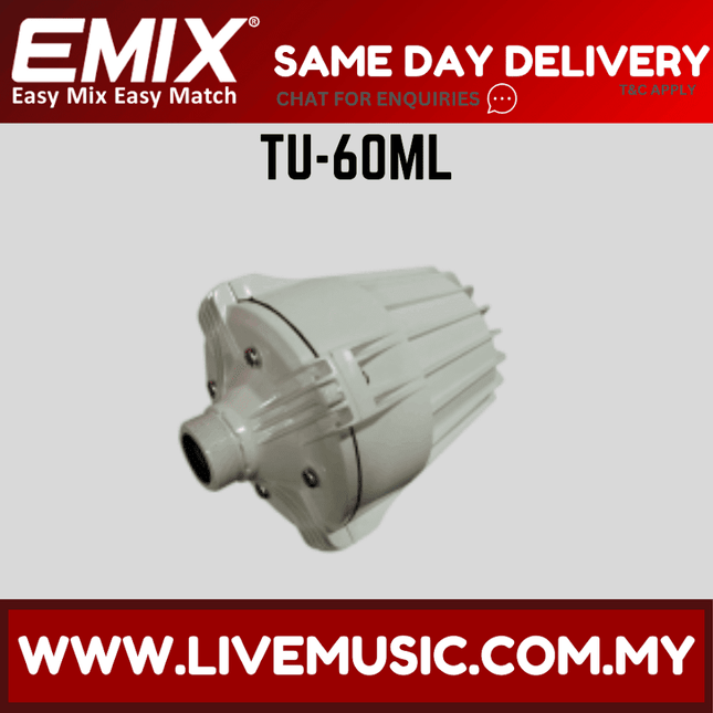 TU-60ML driver unit with grey cylindrical metal housing and socket ports