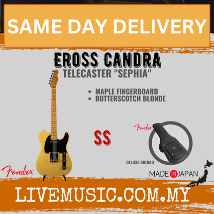 Fender Japan Eross Candra Signature Telecaster Sephia with Maple FB in Butterscotch Blonde