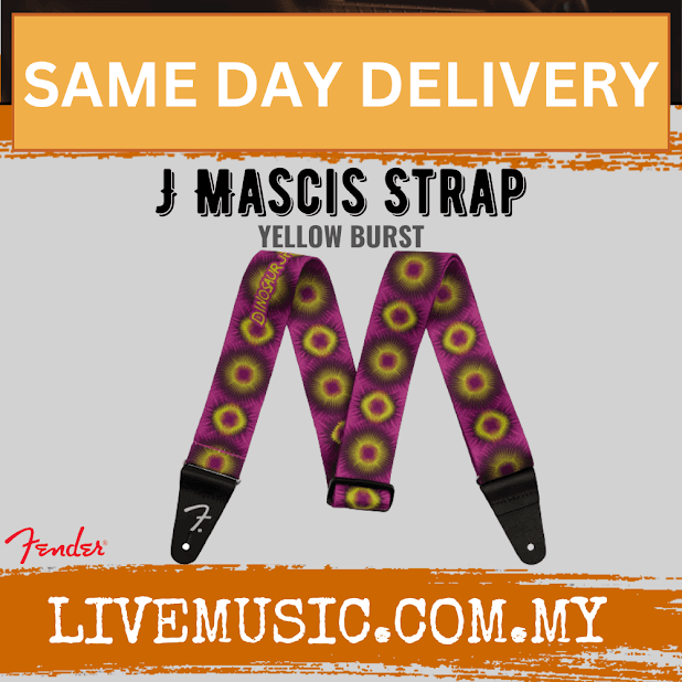 Fender J Mascis Guitar Strap, Yellow Burst