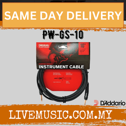 Planet Waves PWGS10 10 Feet Custom Series Stereo Instrument Cable (PW-GS-10/PW GS 10)