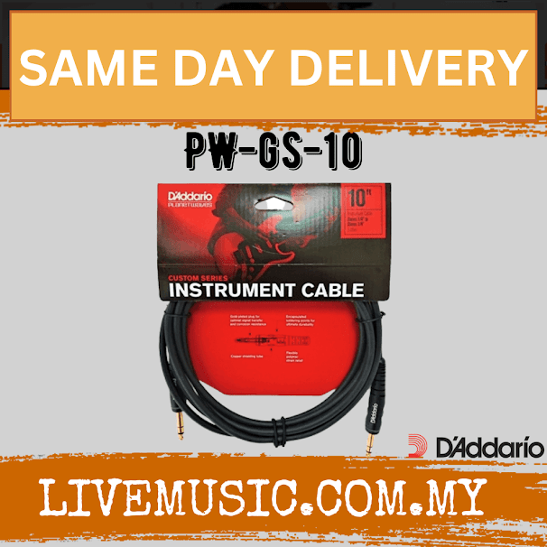 Planet Waves PWGS10 10 Feet Custom Series Stereo Instrument Cable (PW-GS-10/PW GS 10)