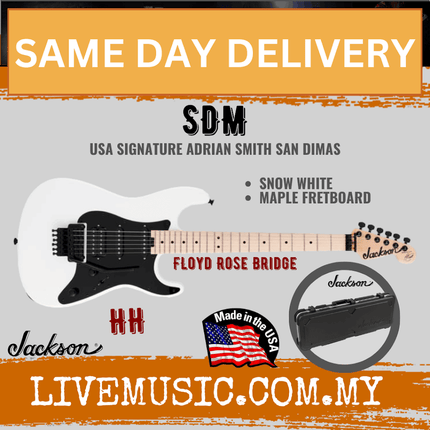 Jackson USA Signature Adrian Smith San Dimas SDM Electric Guitar, Maple FB, Snow White