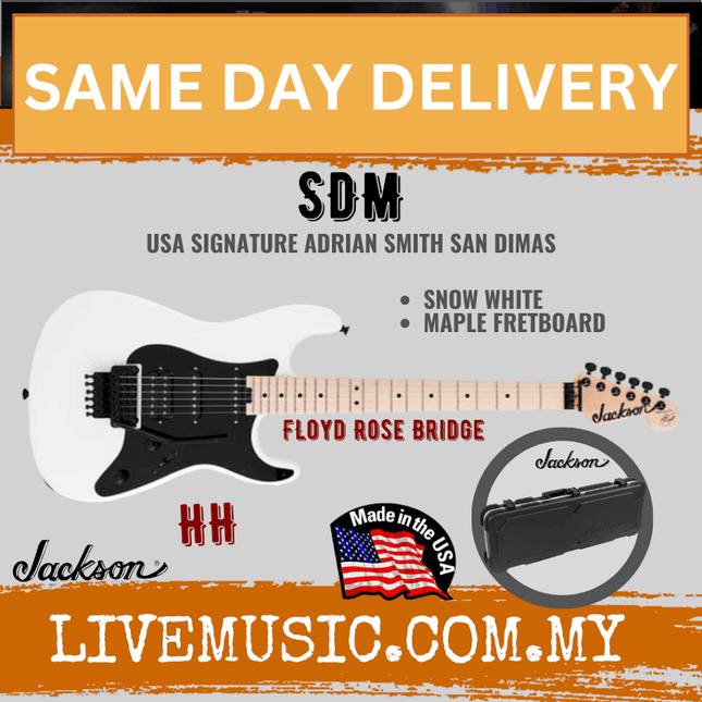 Jackson USA Signature Adrian Smith San Dimas SDM Electric Guitar, Maple FB, Snow White