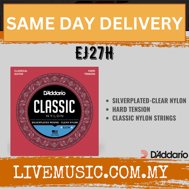 D'Addario EJ27H - Nylon Classical Strings, Hard Tension (DAddario)